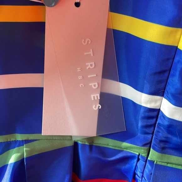 HBC Stripes Signature Multi-stripe Navy Sleeveless Midi Dress 👗 🎉 - Picture 8 of 8